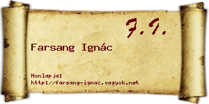 Farsang Ignác névjegykártya